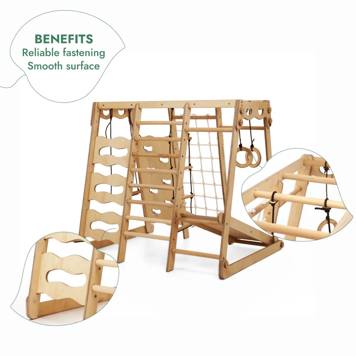 6 - in - 1 Indoor jungle gym with slide, swings & climbing wall - AlmaVidaKids