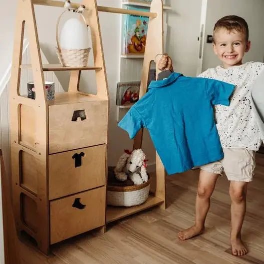 Clothing rack with drawers - AlmaVidaKids
