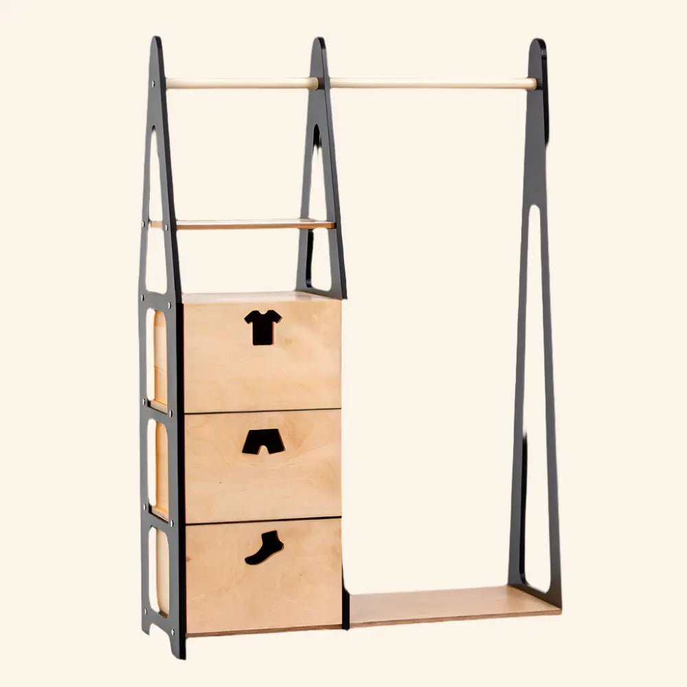 Clothing rack with drawers - AlmaVidaKids