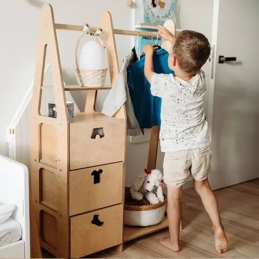 Clothing rack with drawers - AlmaVidaKids