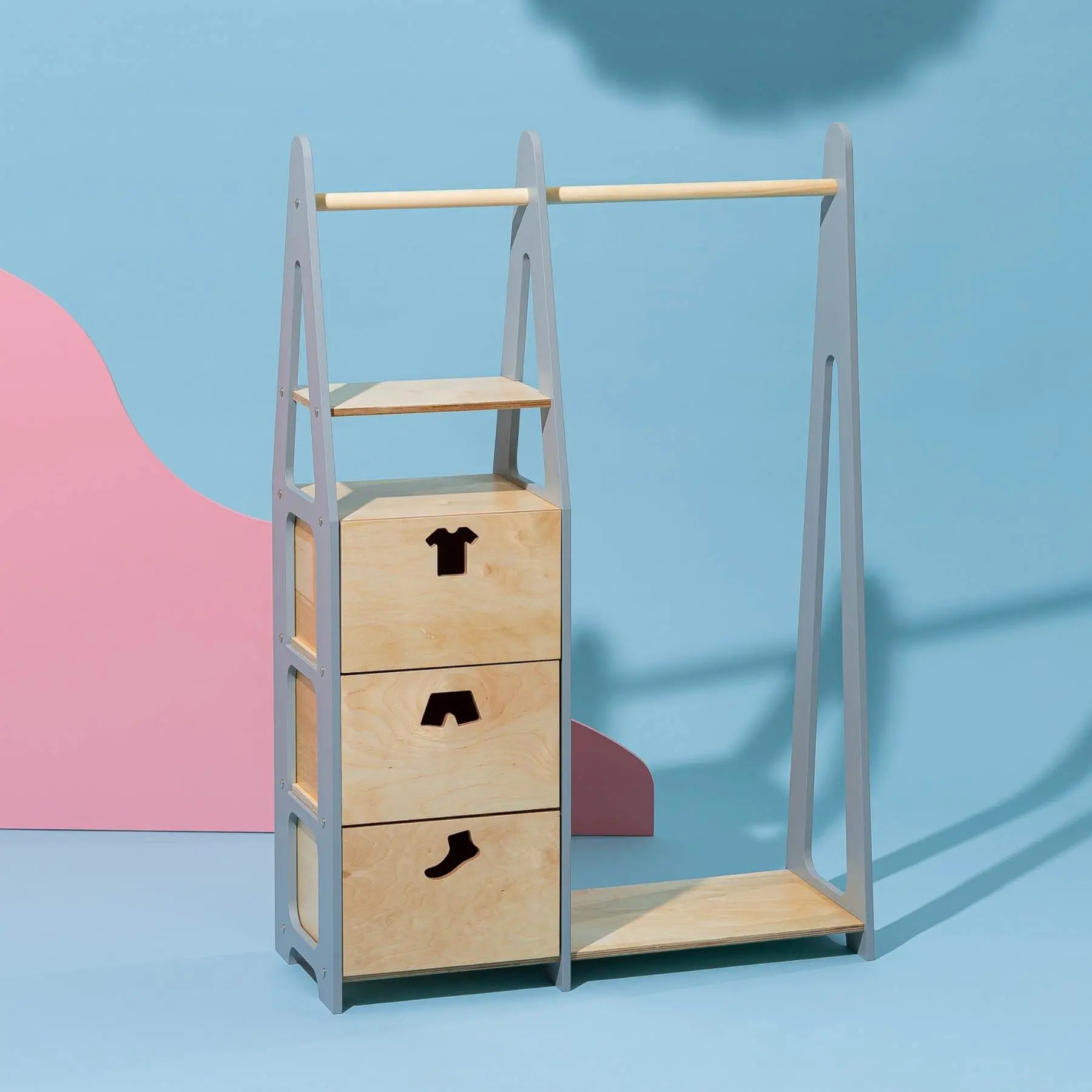 Clothing rack with drawers - AlmaVidaKids