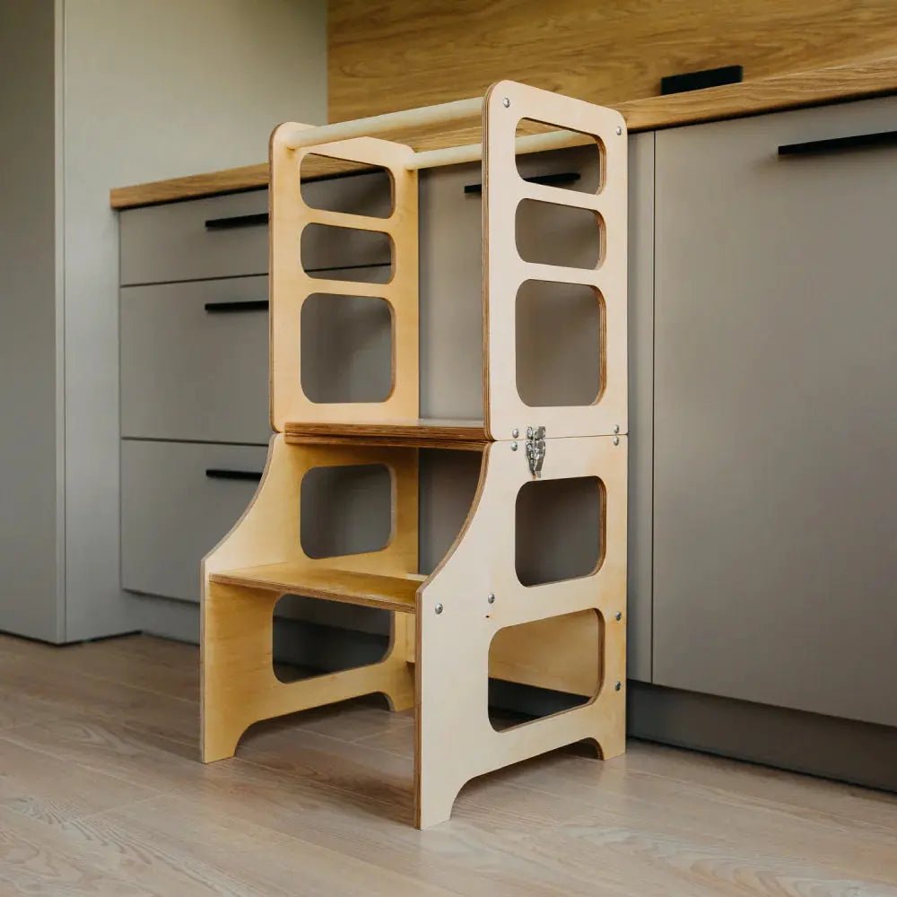 Foldable learning tower high chair - AlmaVidaKids