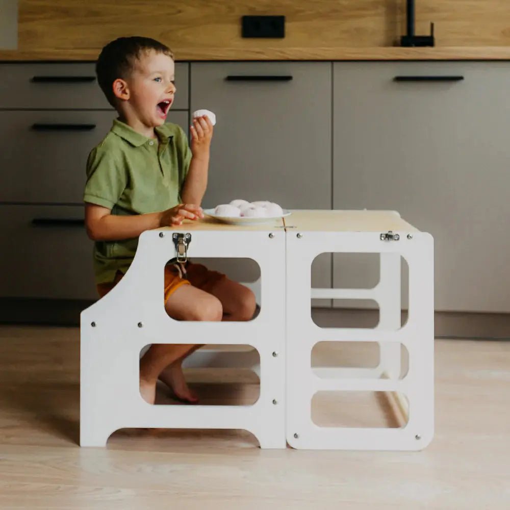 Foldable learning tower high chair - AlmaVidaKids