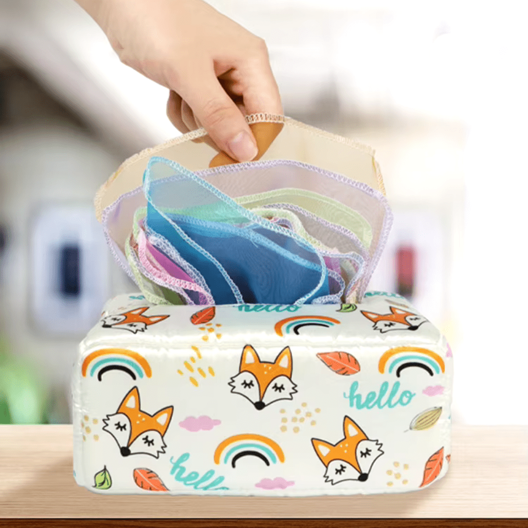 KleurenKracht – Ontwikkeling & Zintuigen – Montessori Sensorische Tissuebox - AlmaVidaKids