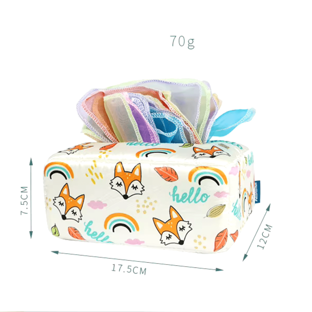 KleurenKracht – Ontwikkeling & Zintuigen – Montessori Sensorische Tissuebox - AlmaVidaKids