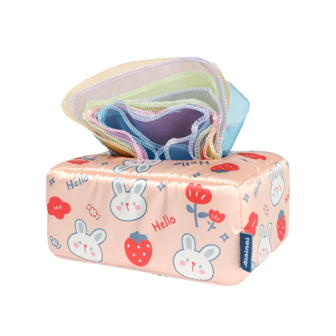 KleurenKracht – Ontwikkeling & Zintuigen – Montessori Sensorische Tissuebox - AlmaVidaKids