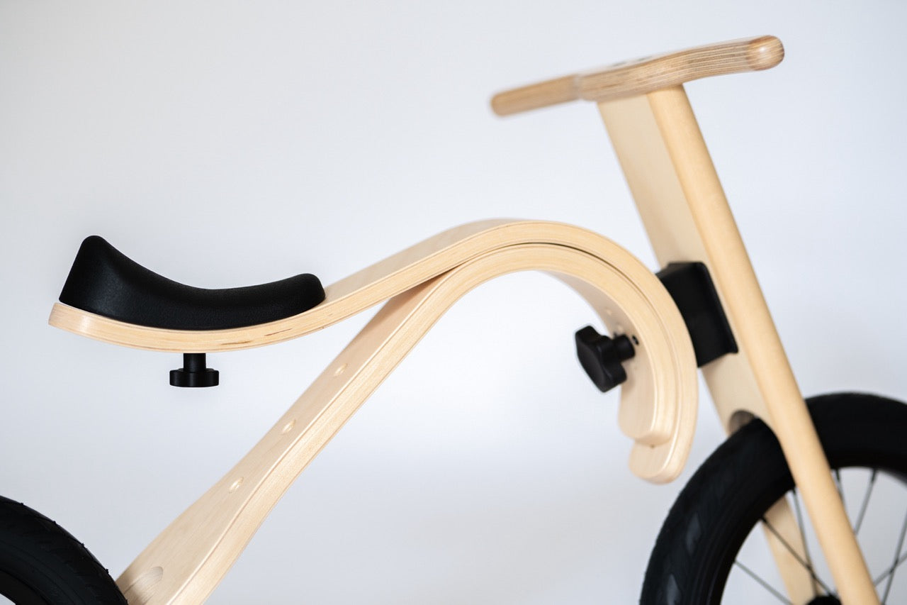 Toddler balance bike with wooden frame and small wheels — Balance Bike 3in1 — AlmaVidaKids