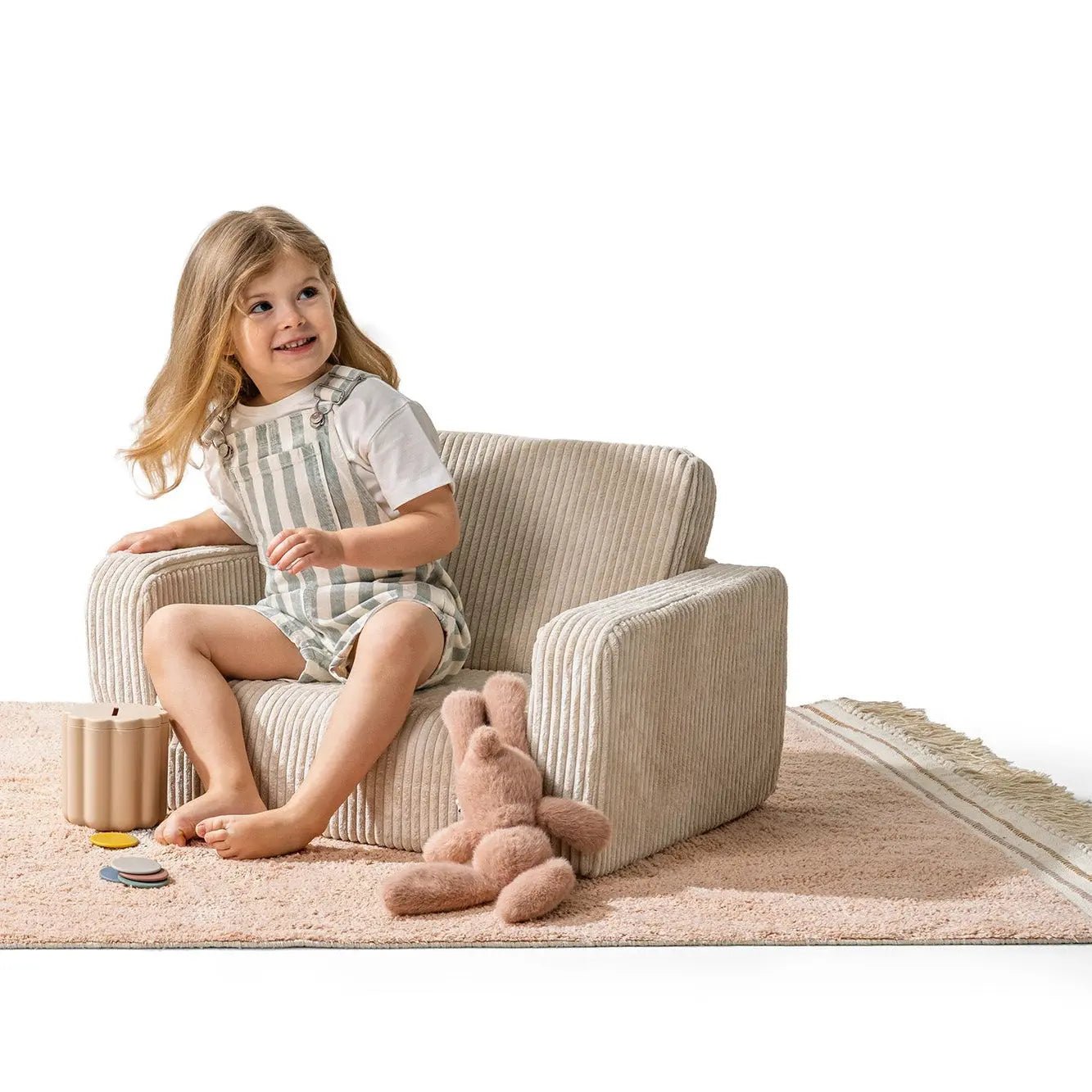 Lumi Toddler Chair Corduroy – 2 - in - 1 Chair and Nap Mattress - AlmaVidaKids