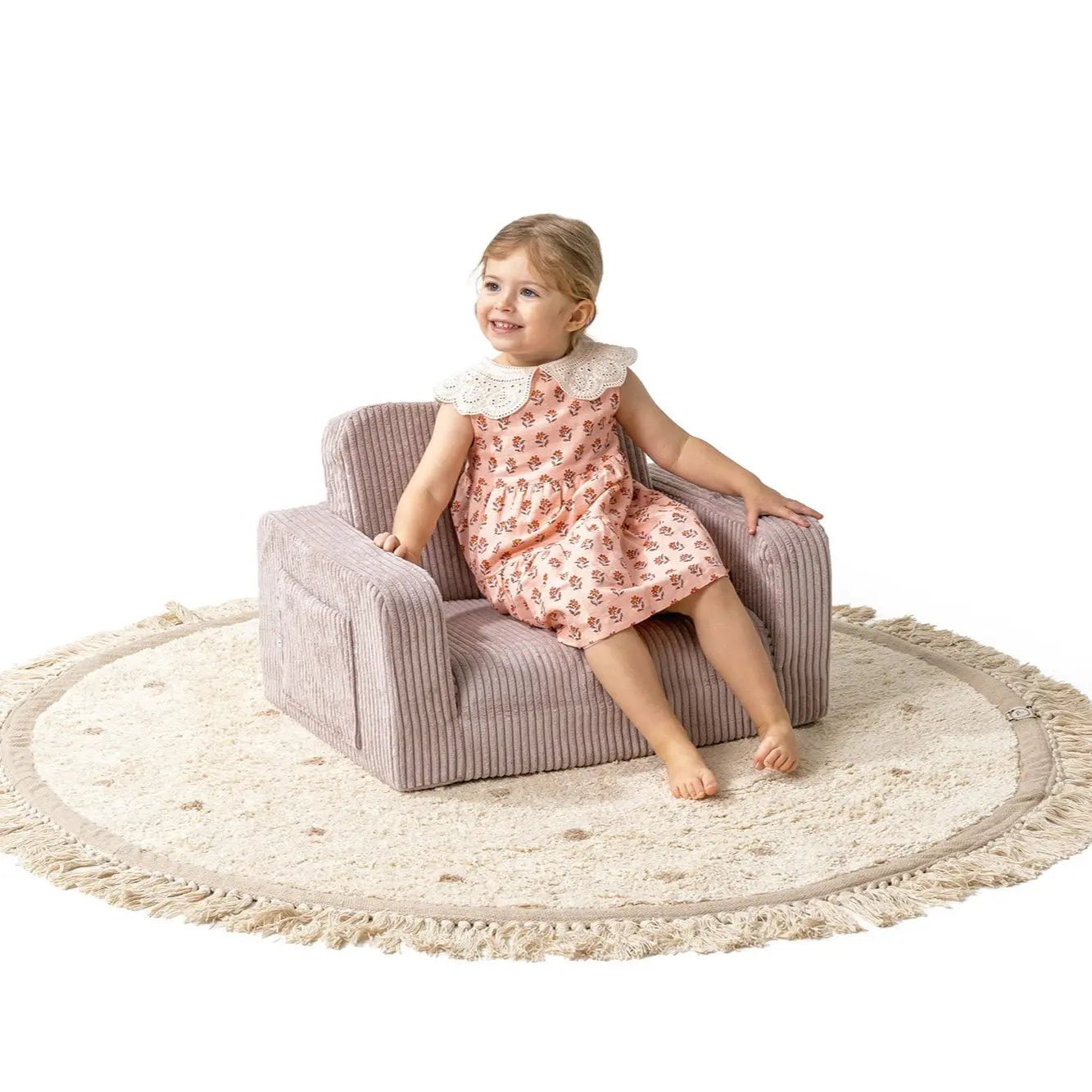 Lumi Toddler Chair Corduroy – 2 - in - 1 Chair and Nap Mattress - AlmaVidaKids