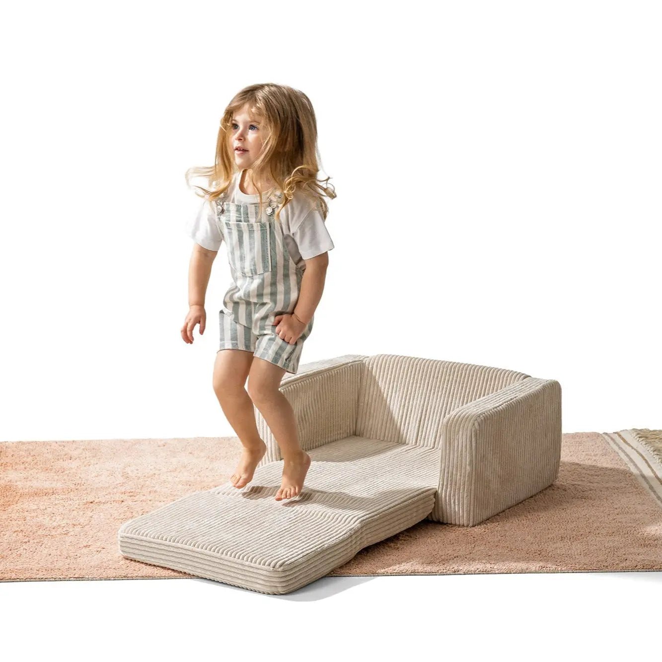 Lumi Toddler Chair Corduroy – 2 - in - 1 Chair and Nap Mattress - AlmaVidaKids