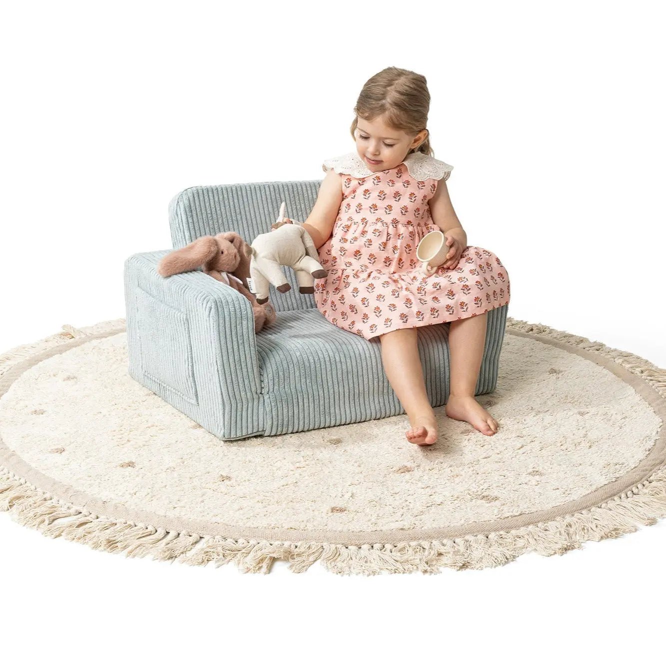 Lumi Toddler Chair Corduroy – 2 - in - 1 Chair and Nap Mattress - AlmaVidaKids