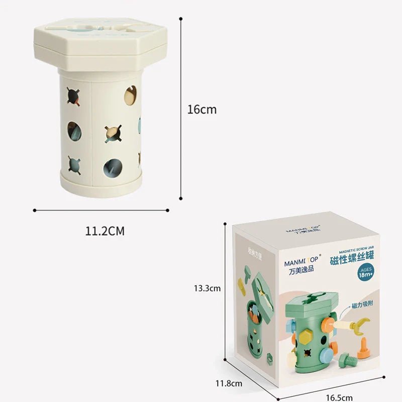 Magnet Toys™ - Creativiteit & Motoriek - Montessori Schuif - en Schroefplezier - AlmaVidaKids