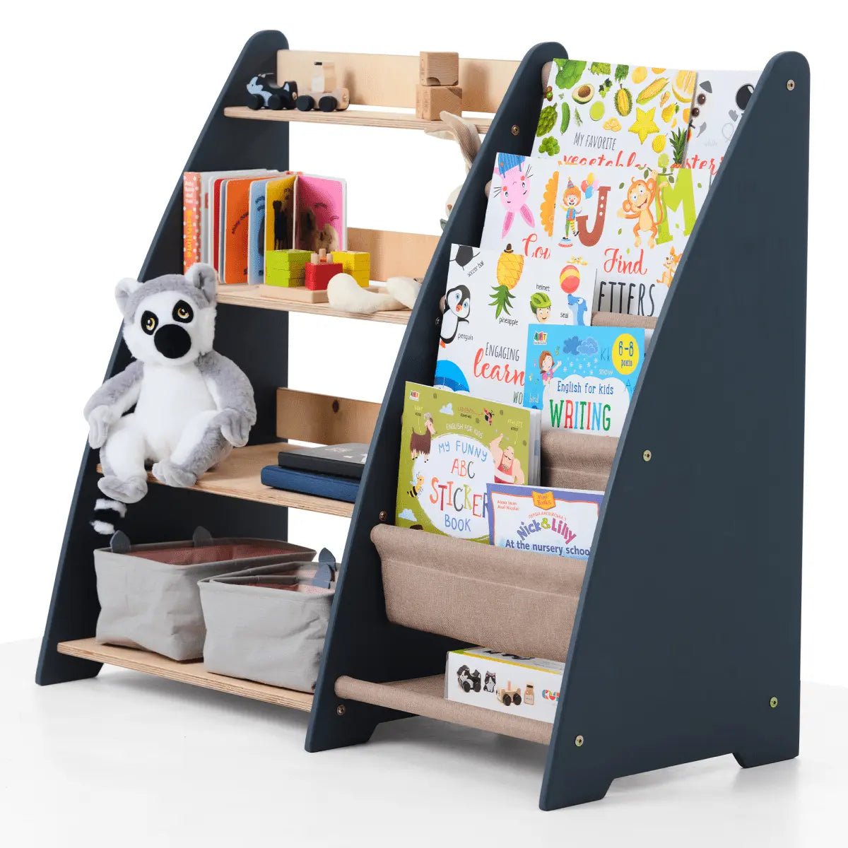 Montessori Bookshelf & Toy Shelving - AlmaVidaKids