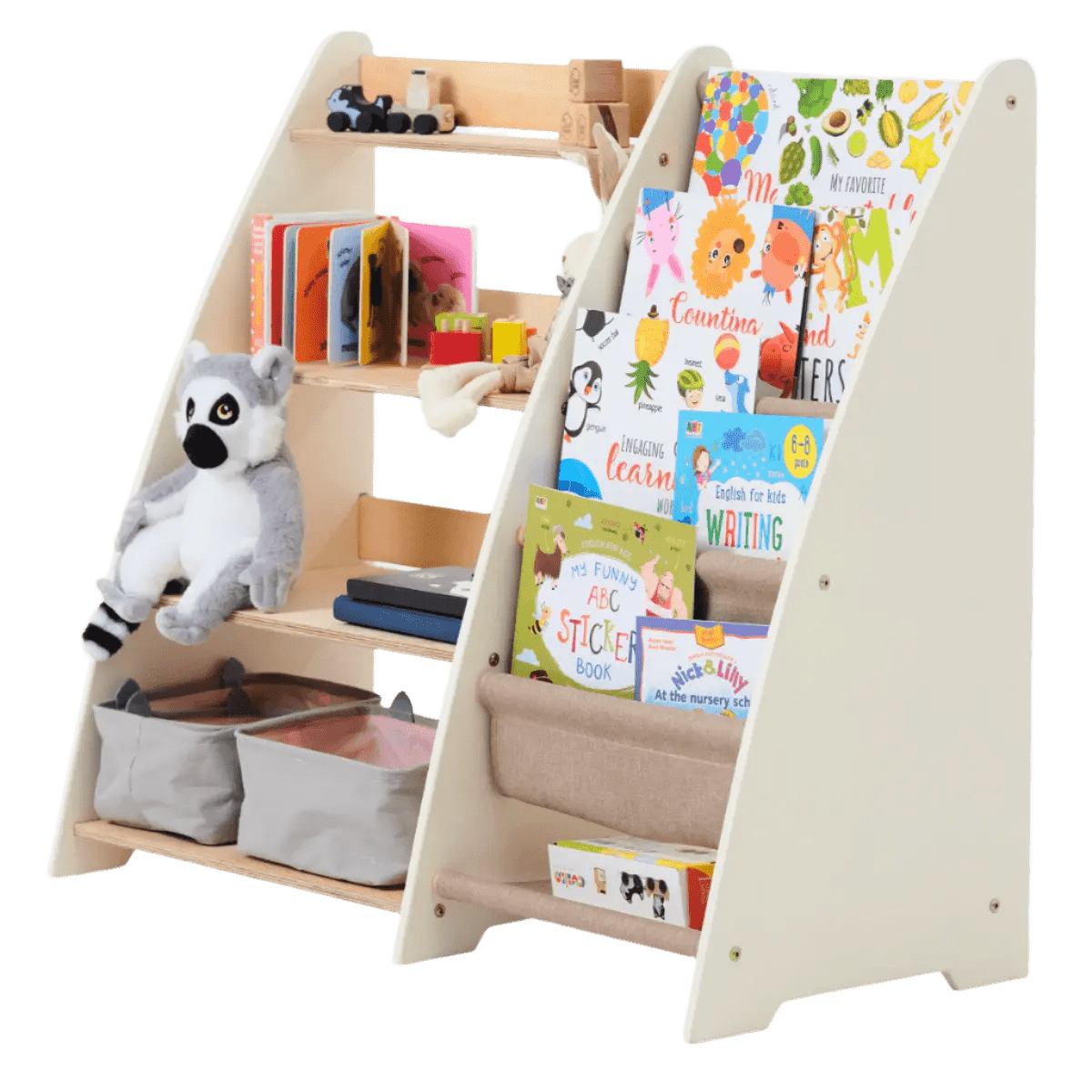 Montessori Bookshelf & Toy Shelving - AlmaVidaKids