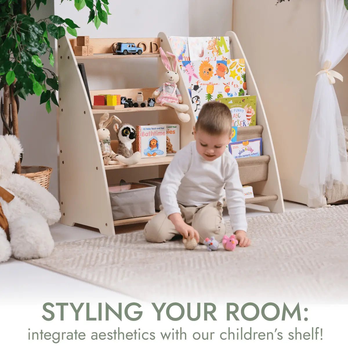 Montessori Bookshelf & Toy Shelving - AlmaVidaKids