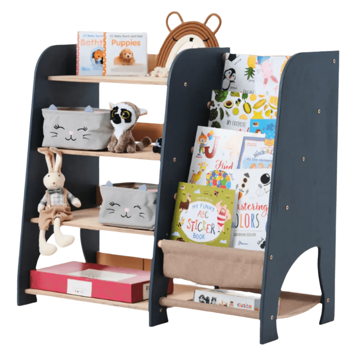 Montessori Bookshelf & Toy Shelving - AlmaVidaKids