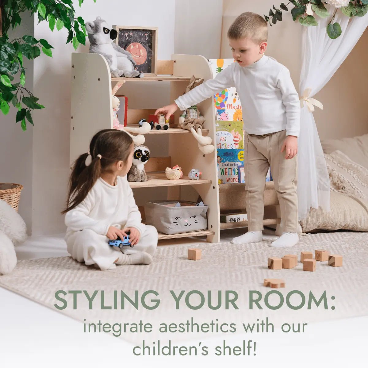 Montessori Bookshelf & Toy Shelving - AlmaVidaKids
