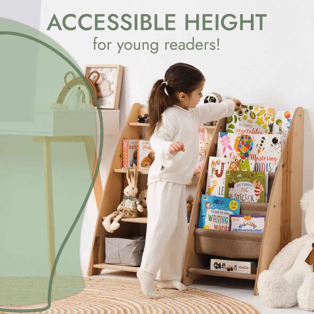 Montessori Bookshelf & Toy Shelving - AlmaVidaKids