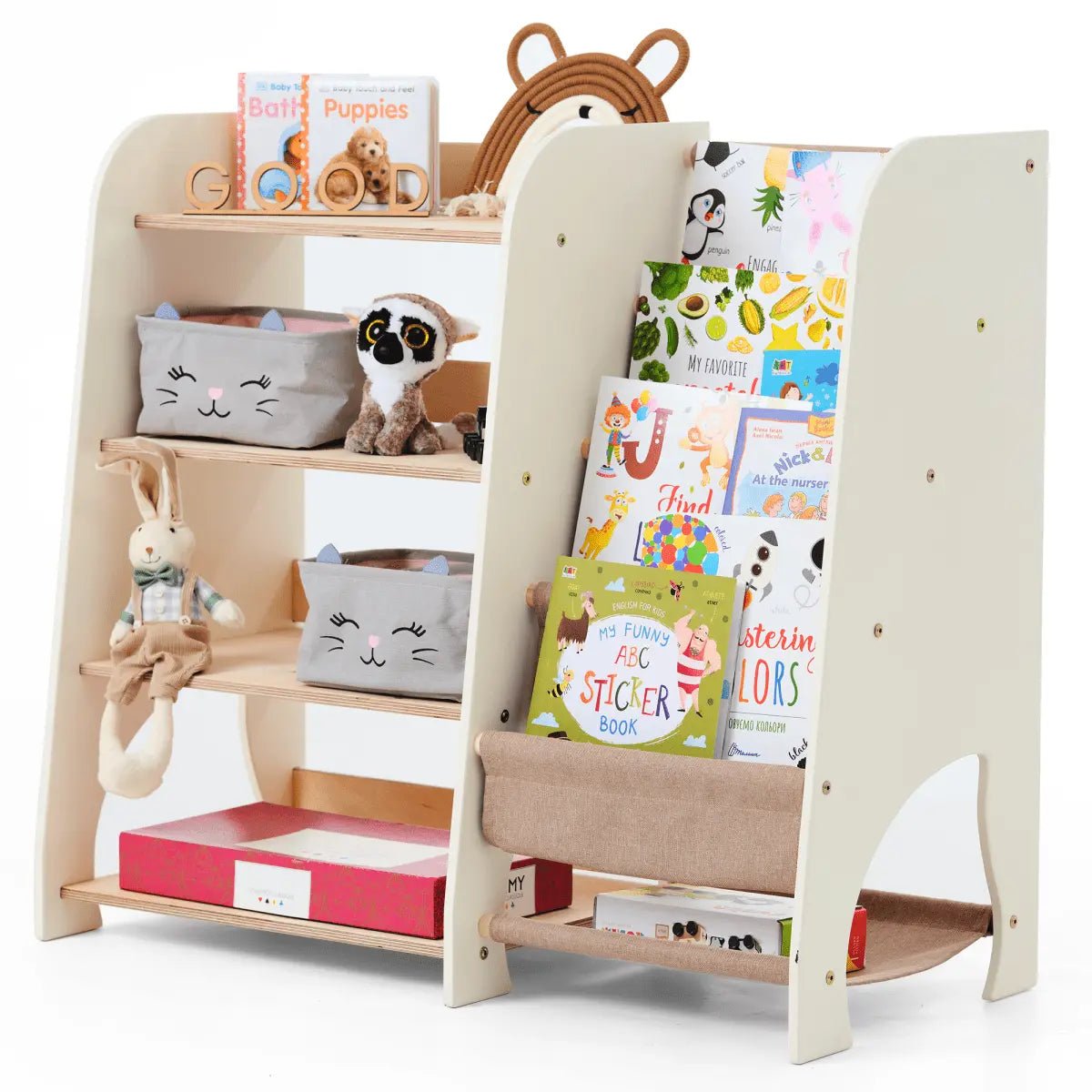 Montessori Bookshelf & Toy Shelving - AlmaVidaKids