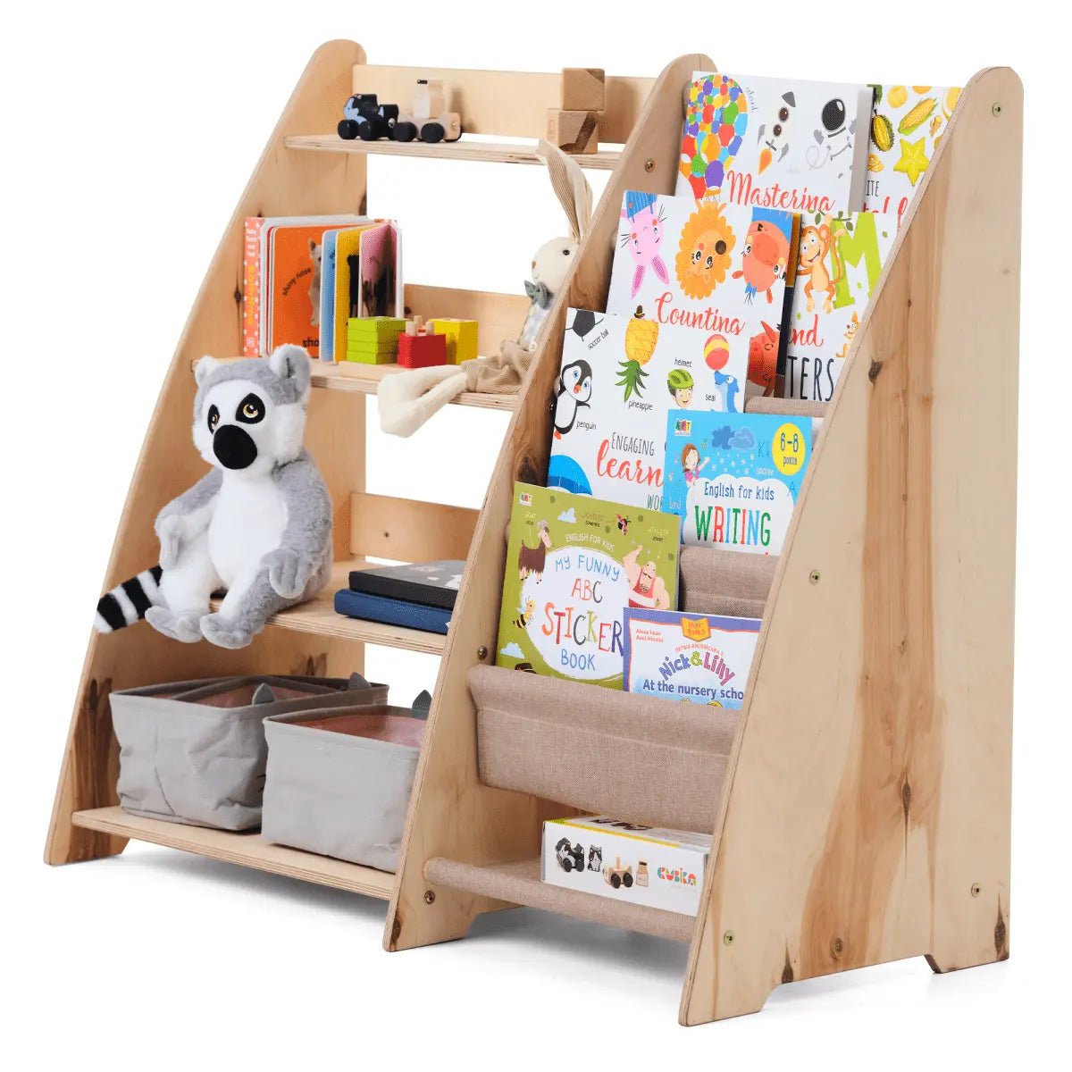 Montessori Bookshelf & Toy Shelving - AlmaVidaKids