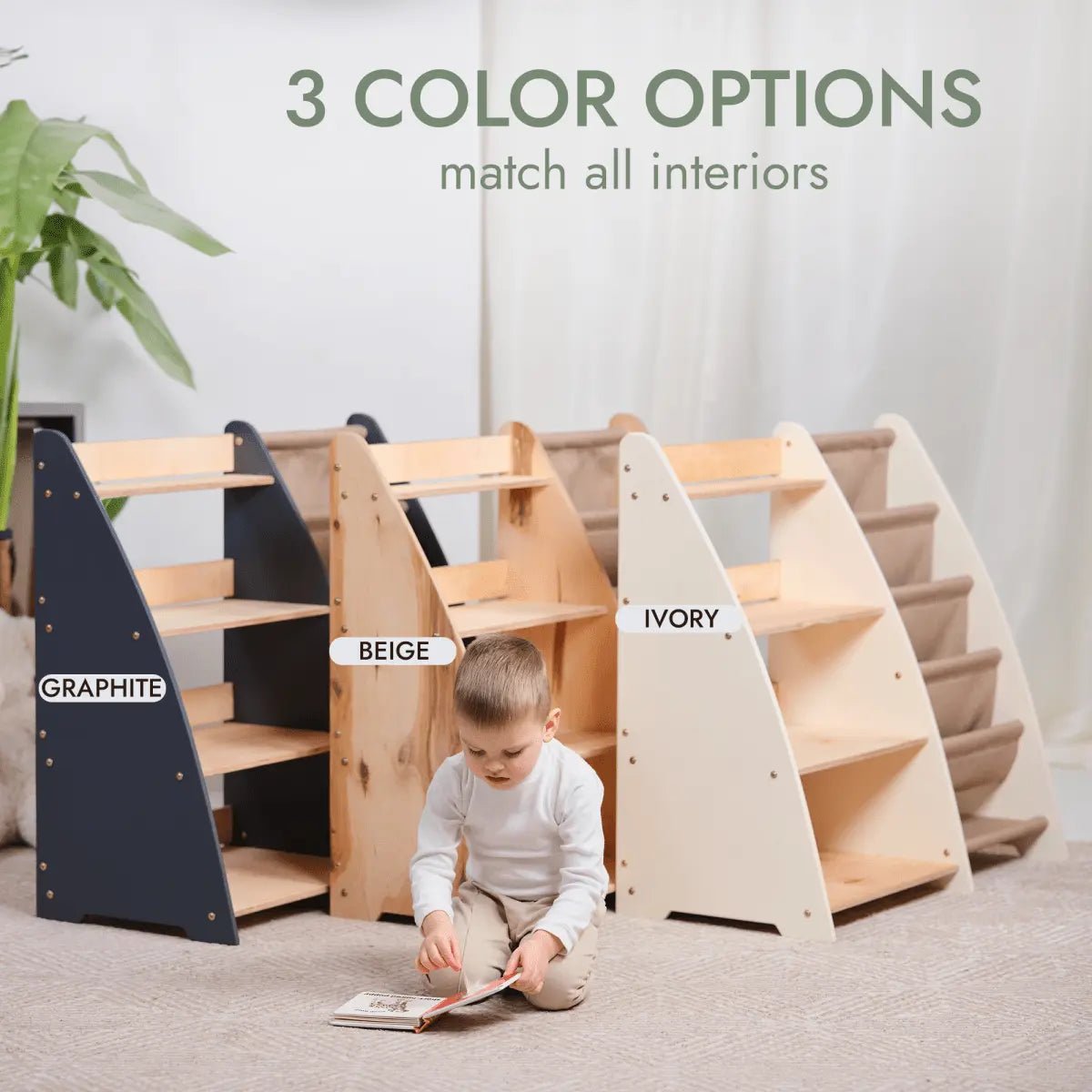 Montessori Bookshelf & Toy Shelving - AlmaVidaKids