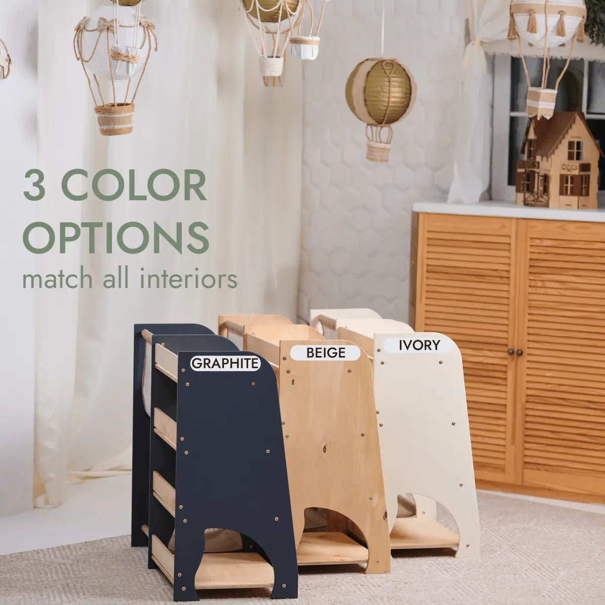 Montessori Bookshelf & Toy Shelving - AlmaVidaKids