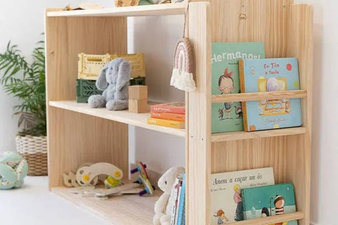 Montessori toyshelf with bookcase - AlmaVidaKids