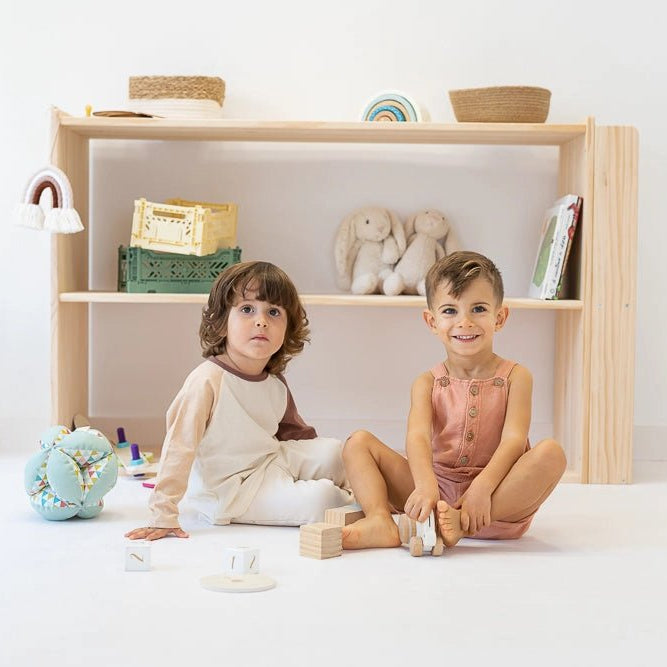 Montessori toyshelf with bookcase - AlmaVidaKids