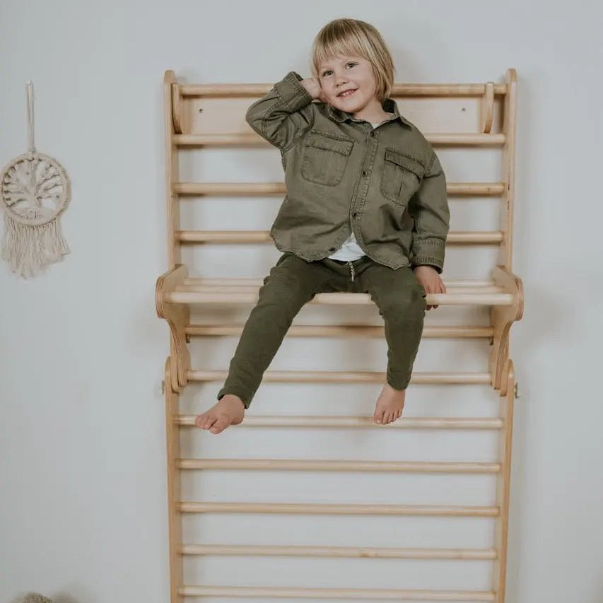 Pikler climbing triangle & climber (swedish) wall - AlmaVidaKids