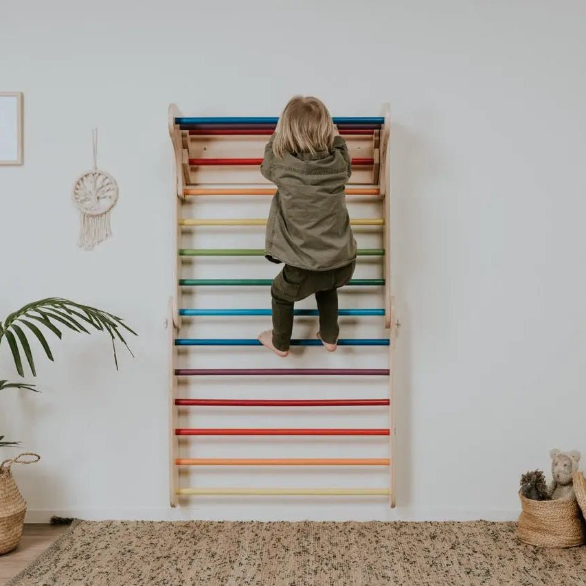 Pikler climbing triangle & climber (swedish) wall - AlmaVidaKids