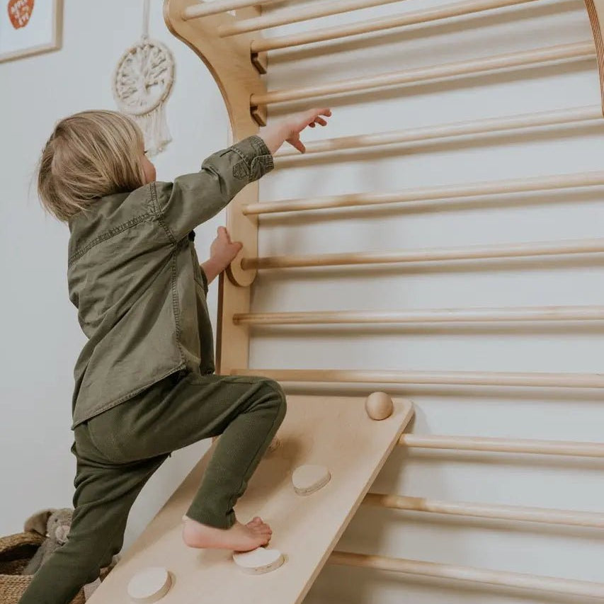 Pikler climbing triangle & climber (swedish) wall - AlmaVidaKids