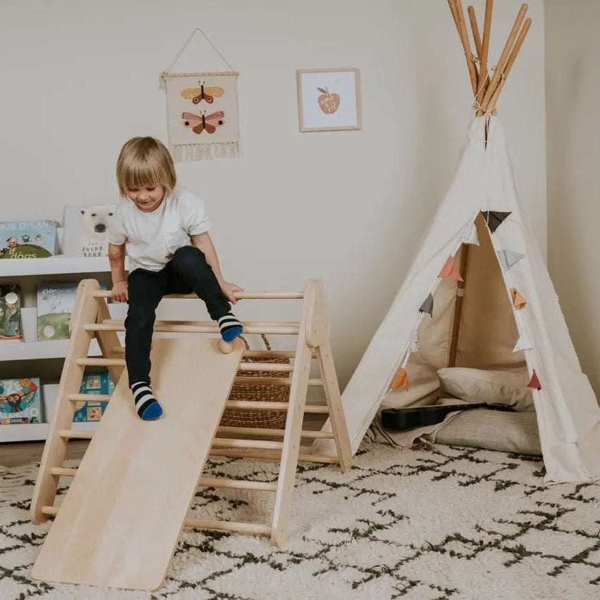 Pikler climbing triangle & climber (swedish) wall - AlmaVidaKids