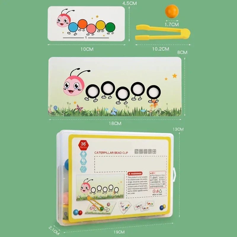 Wooden Clip Beads™ – Kleurrijke Beweegpret met Rups – Kleur & Motoriek Speelgoed - AlmaVidaKids