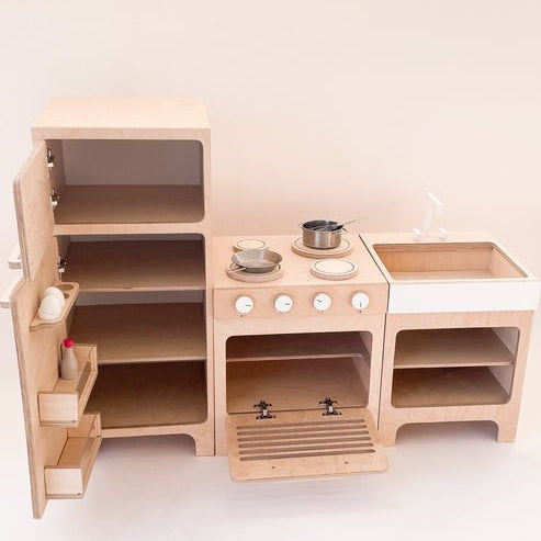 Wooden Play Kitchen - AlmaVidaKids