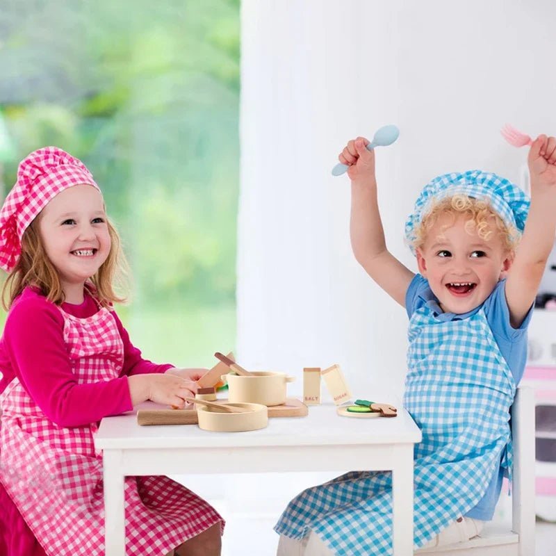 Woods™ - Mini - Chefs Aan Zet - Houten Speelkeuken Set - AlmaVidaKids