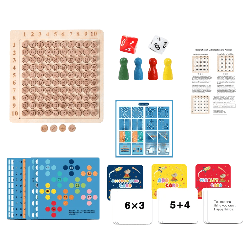 Woods™ - Spelenderwijs Vermenigvuldigen - Reken Speelbord - AlmaVidaKids