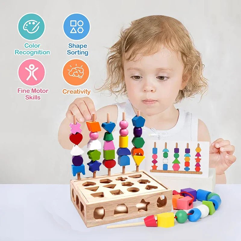 Woods™ - Stimuleer Creativiteit & Verbeter Vaardigheden - Kleurrijke Montessori Puzzelset - AlmaVidaKids