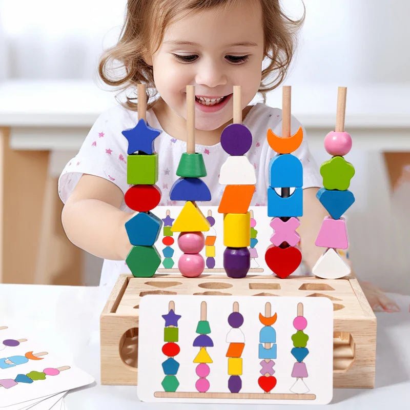 Woods™ - Stimuleer Creativiteit & Verbeter Vaardigheden - Kleurrijke Montessori Puzzelset - AlmaVidaKids