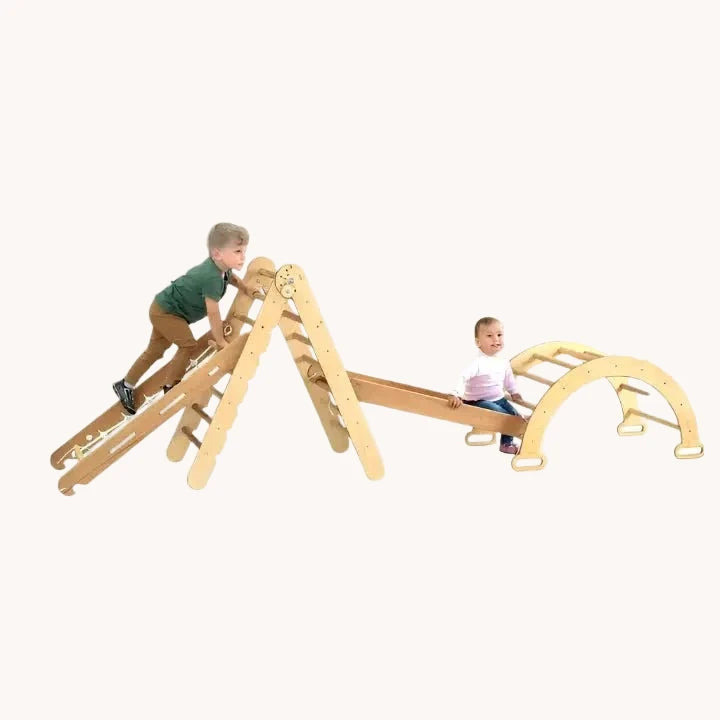 Climbing Set: Triangle Ladder | Climbing Arch | Slide Board/Ramp | Rope Ladder - AlmaVidaKids