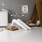 White indoor slide in child’s bedroom play corner — Jupiduu Indoor Slide — AlmaVidaKids