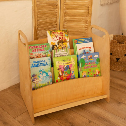 Wooden Montessori Bookshelf & Toyshelf