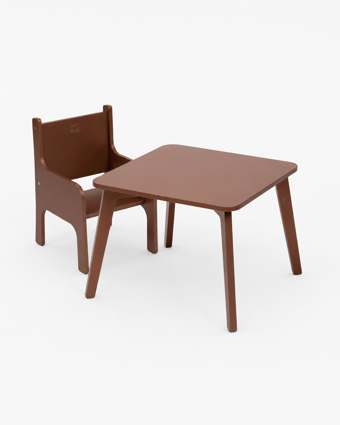 TULLA toddler table and chair set with mocha colour combination - AlmaVidaKids