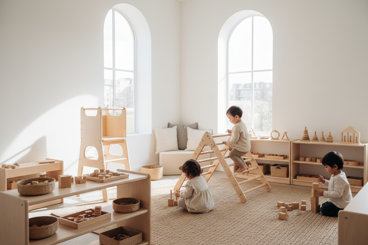 Montessori classroom furniture setup for schools and daycares in Europe