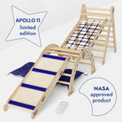 Apollo 5in1 Climbing Set: Pikler Triangle, Net, Arch, Slide Board, and Cushion for Little Astronauts - Goodevas