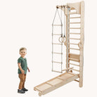 Climbing Wall Set: Gym Add - on | Climbing Ladder | Swing Set | Slide Board - AlmaVidaKids