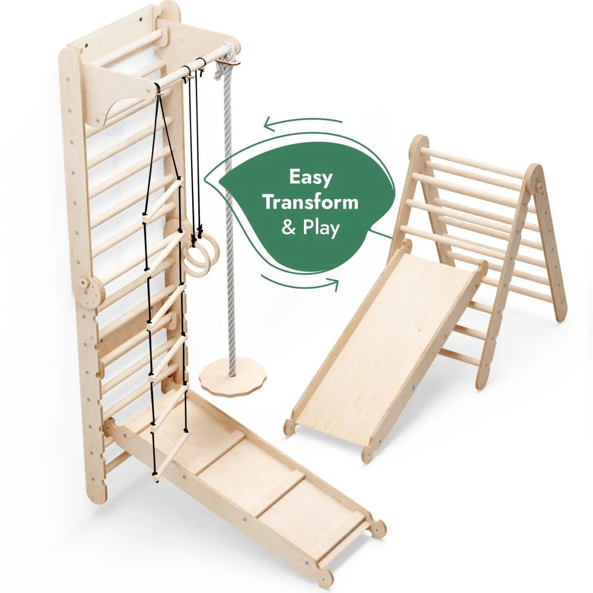 Climbing Wall Set · Gym Add - on · Slide & Swings - AlmaVidaKids