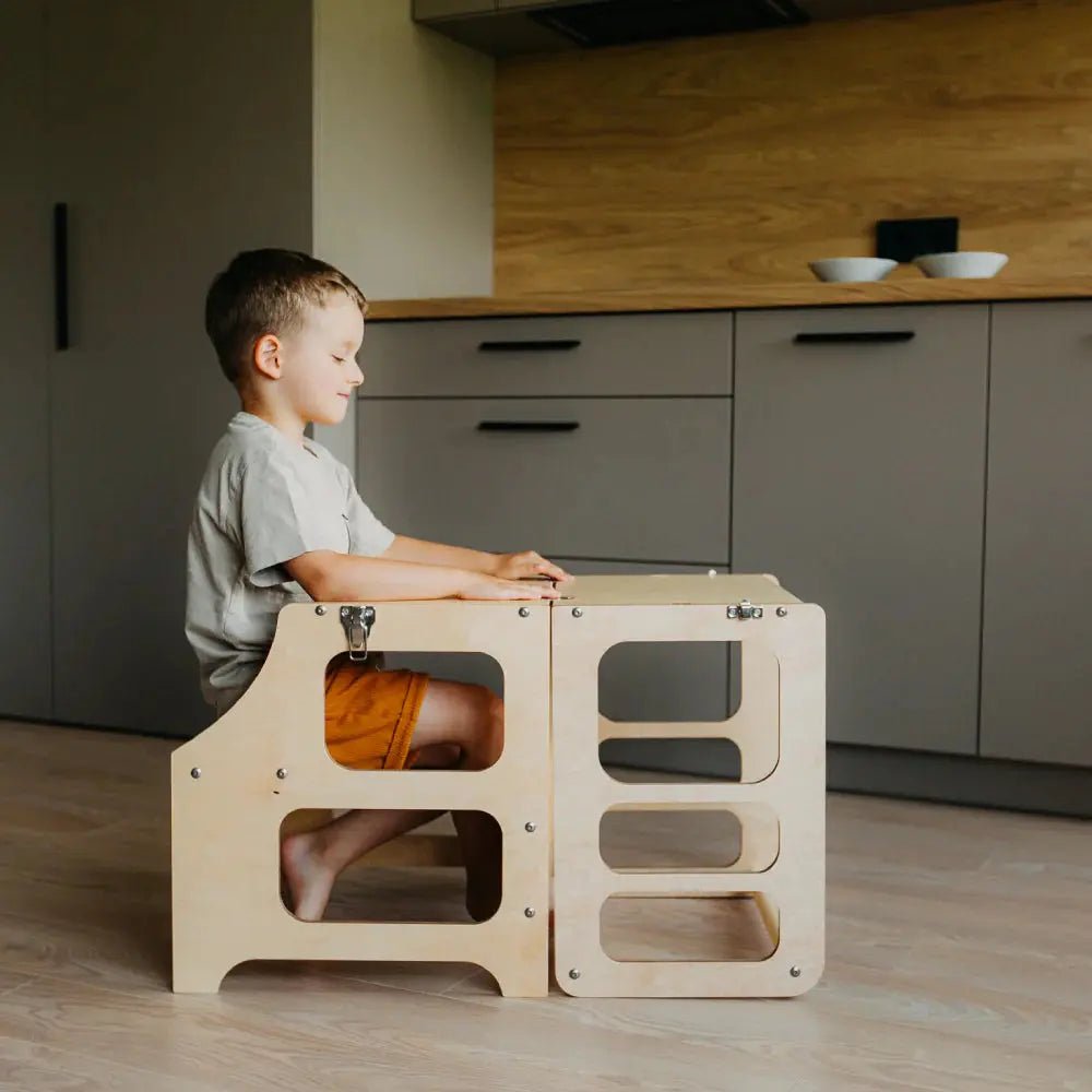 Foldable learning tower high chair - AlmaVidaKids