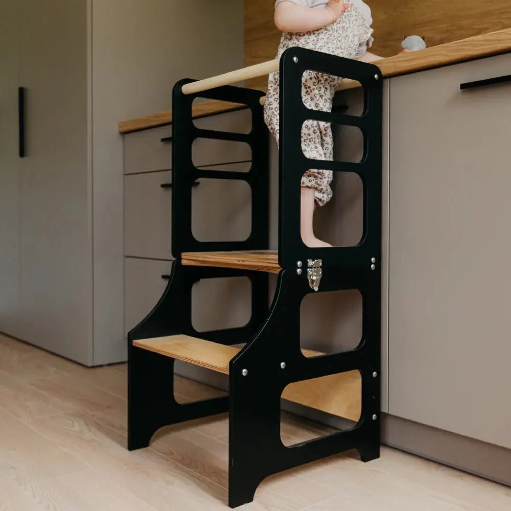 Foldable learning tower high chair - AlmaVidaKids