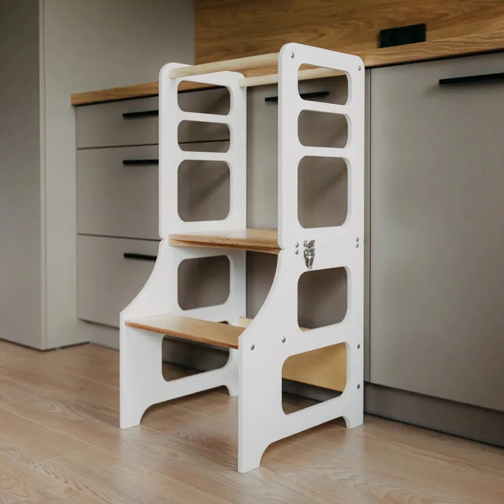 Foldable learning tower high chair - AlmaVidaKids