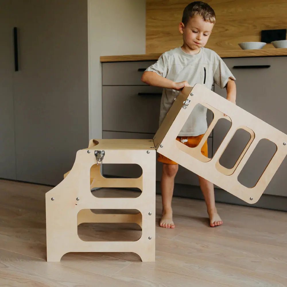 Foldable learning tower high chair - AlmaVidaKids